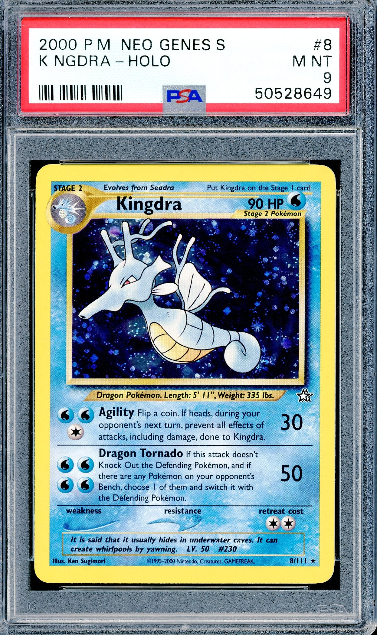 PSA 9 Kingdra Holofoil (8/111) [Neo Genesis]