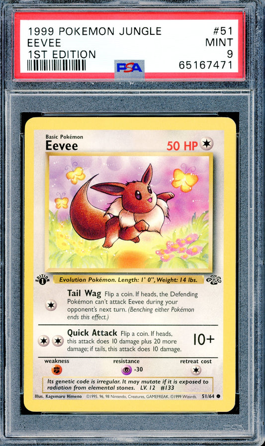 PSA 9 Eevee (51/64) [Pokemon Jungle 1st Edition]