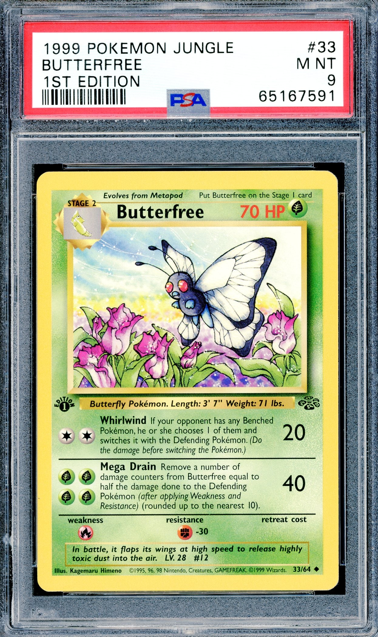 PSA 9 Butterfree (33/64) [Pokemon Jungle 1st Edition]
