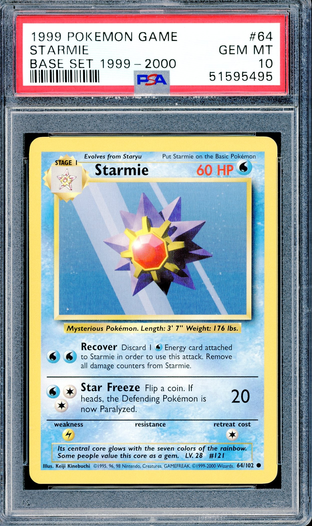 PSA 10 Starmie (64/102) [Pokemon Base Set]