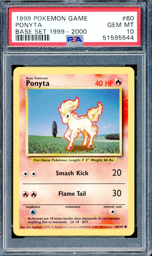 PSA 10 Ponyta (60/102) [Pokemon Base Set]