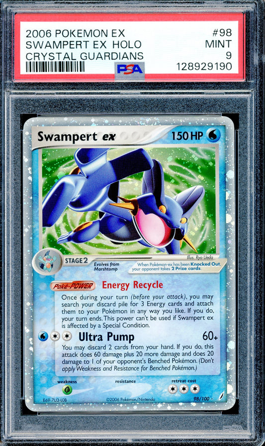 PSA 9 Swampert ex - Holo (98/100) [Crystal Guardian]