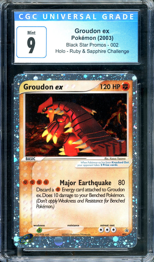 CGC 9 Groudon ex holo (#002) [Black star promo Holo Ruby & Sapphire Challenge]