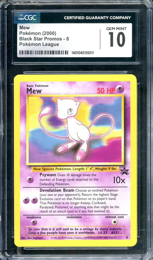 CGC 10 Mew Non Holo (#8) [Pokemon Black Star Promo]