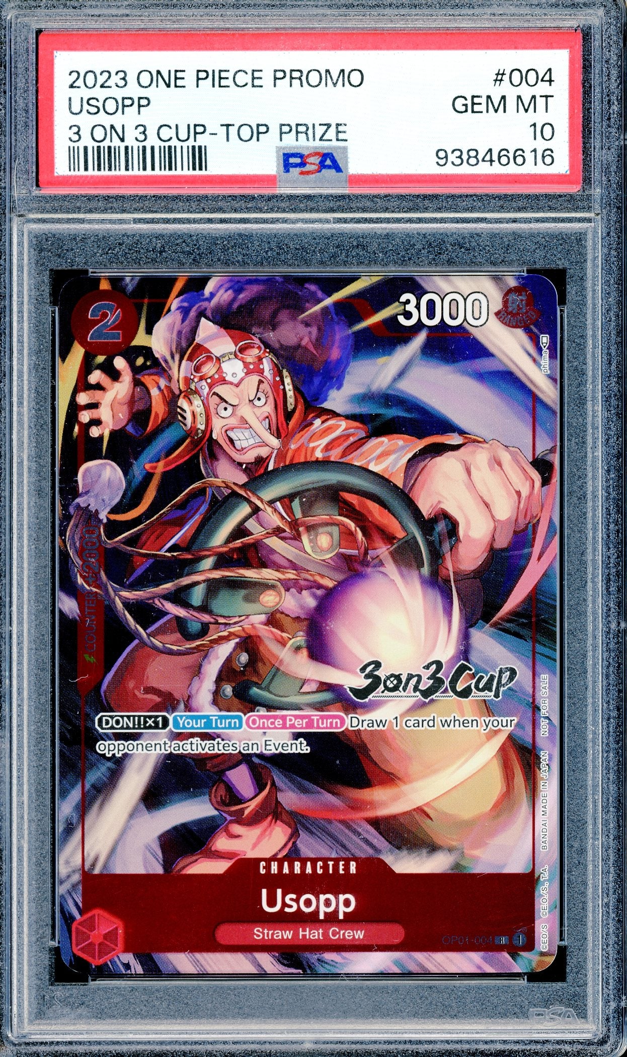 PSA 10 Usopp Top Prize (OP01-004) [One Piece 3 on 3 Cup Promo]