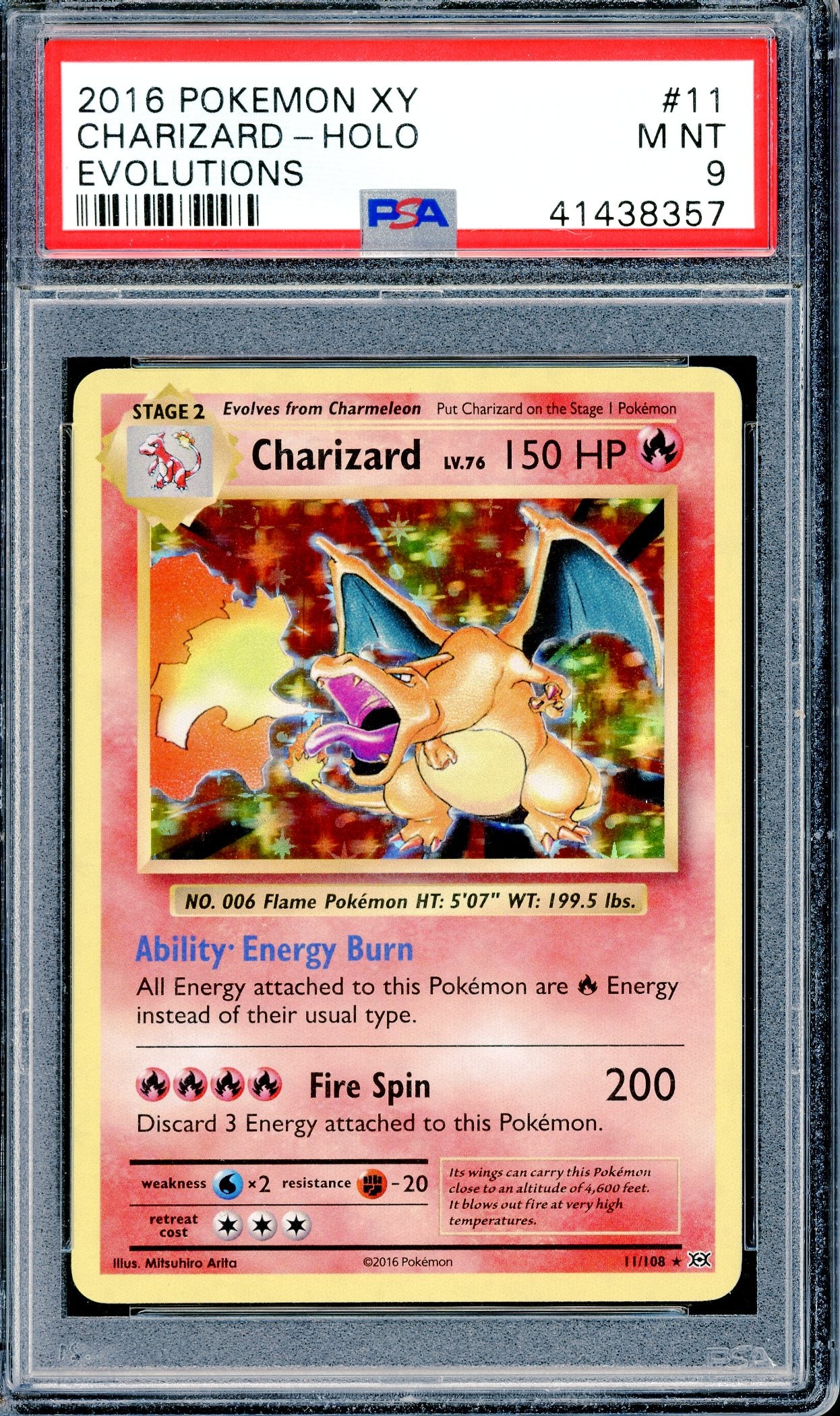PSA 9 Charizard Holofoil (11/108) [Pokemon XY Evolutions]