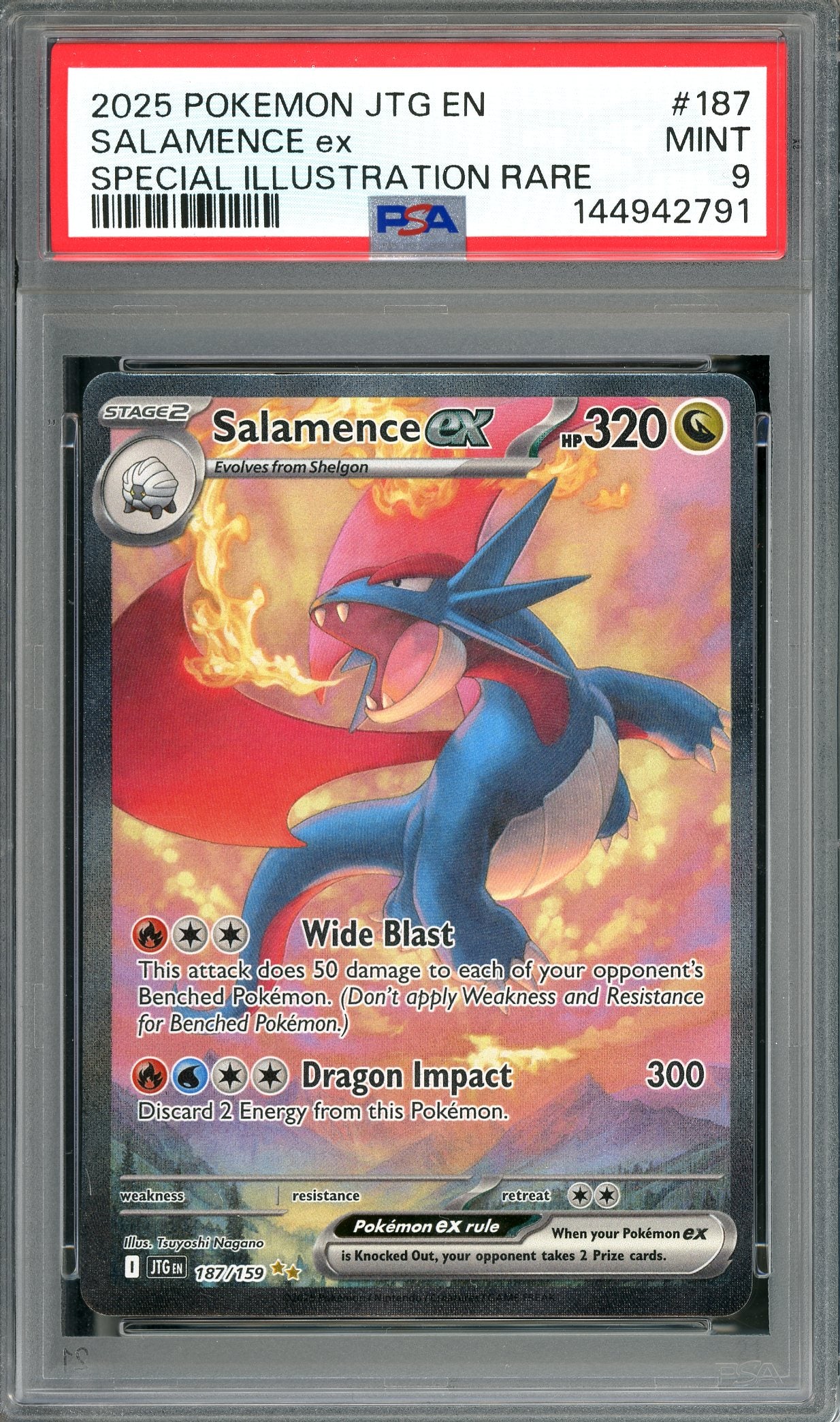 PSA 9 Salamence EX SIR (187/159) [Pokemon Journey Together]
