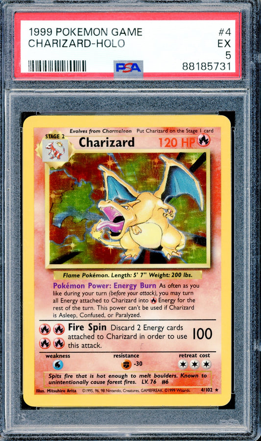 PSA 5 Charizard Holo (4/102) [Pokemon Base Set]