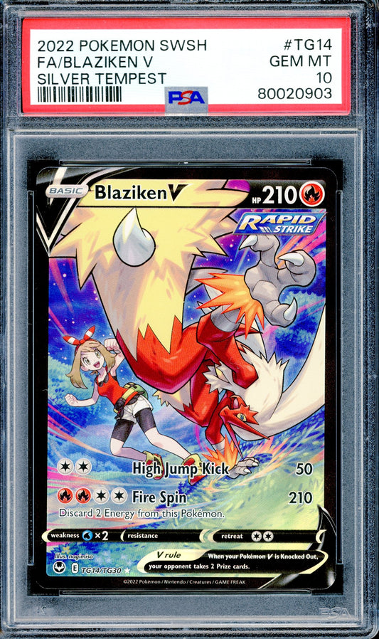 PSA 10 Blaziken V (TG14/TG30) [Pokemon Silver Tempest]