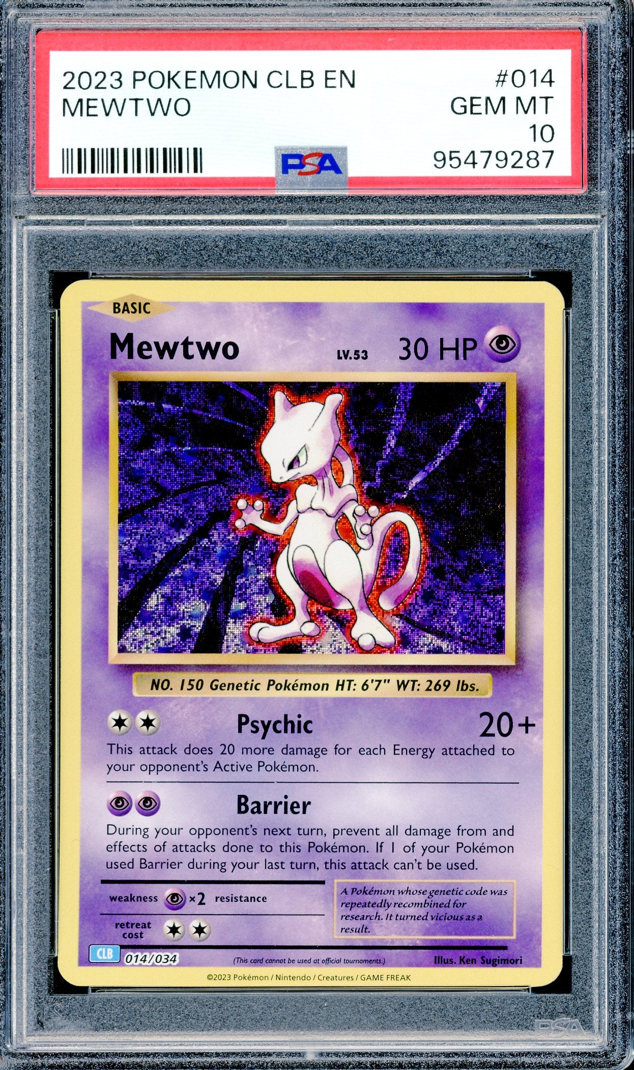 PSA 10 Mewtwo (014/034) [Pokemon Classic Blastoise Deck]