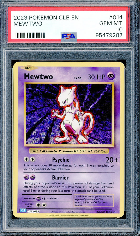 PSA 10 Mewtwo (014/034) [Pokemon Classic Blastoise Deck]