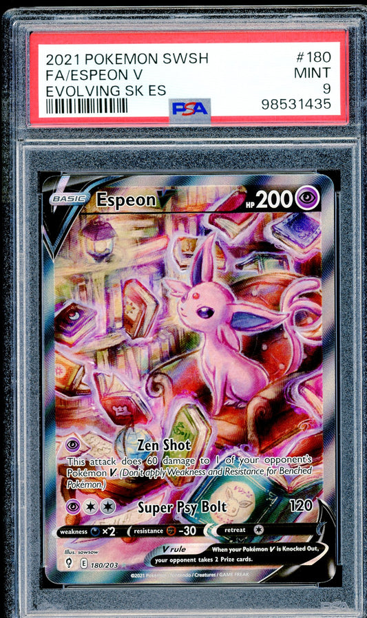 PSA 9 Espeon V (180/203) [Pokemon Evolving Skies]