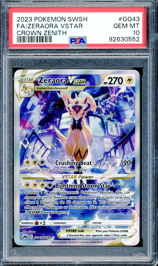 PSA 10 Zeraora (GG43/GG70) [Pokemon Crown Zenith]