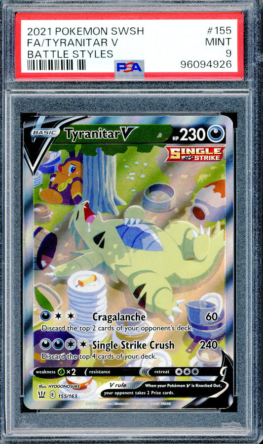 PSA 9 Tyranitar V (155/163) [Pokemon Sword & Shield:Battle Styles]