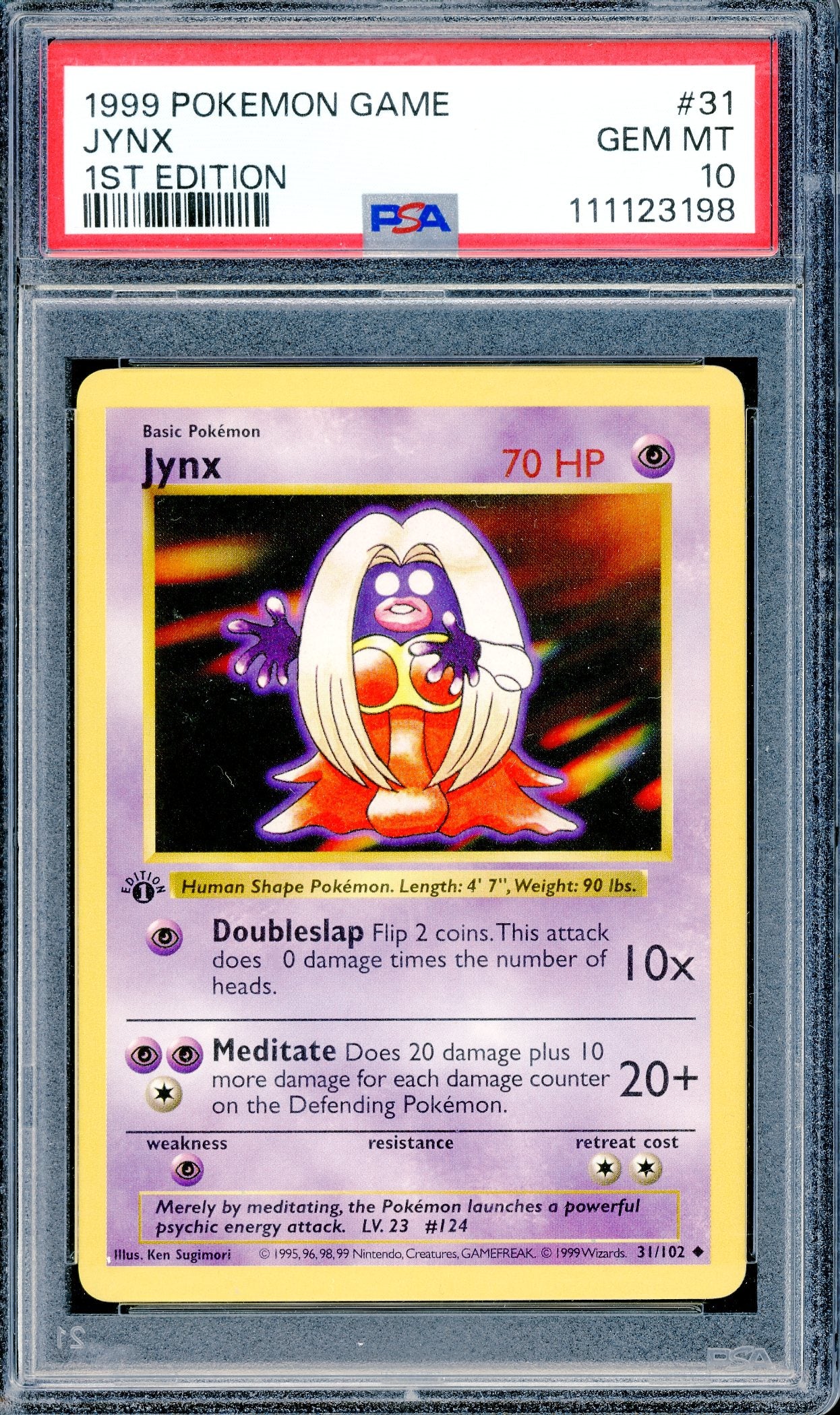 PSA 10 Jynx 1st Edition Shadowless (31/102) [Pokemon Base Set Shadowless]
