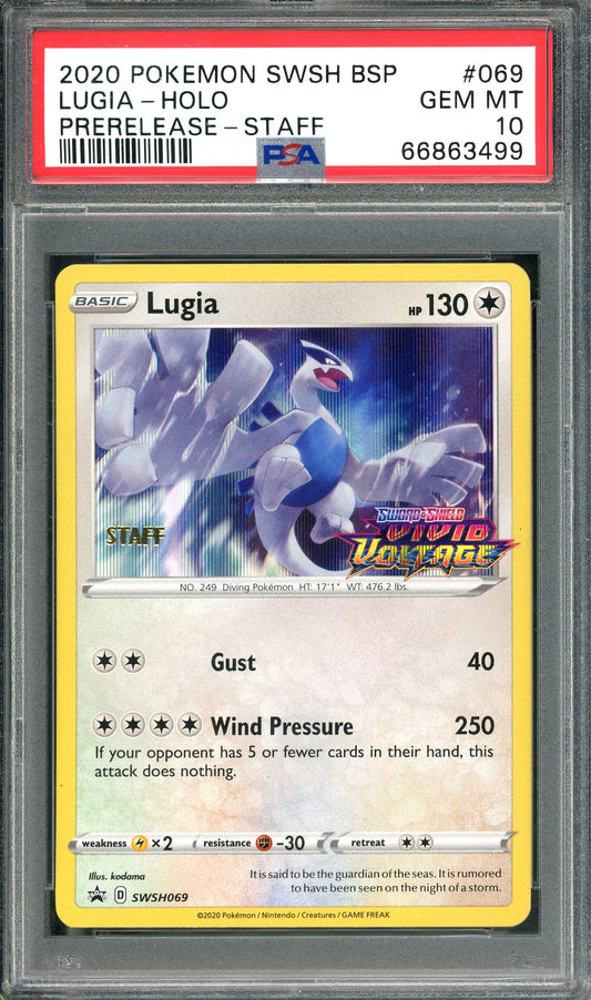 PSA 10 Lugia - Holo Staff Prerelease [SWSH Prerelease Promo]