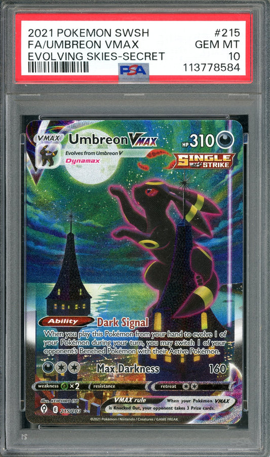 PSA 10 Umbreon VMAX Alt Art (215/203) [Sword & Shield: Evolving Skies]