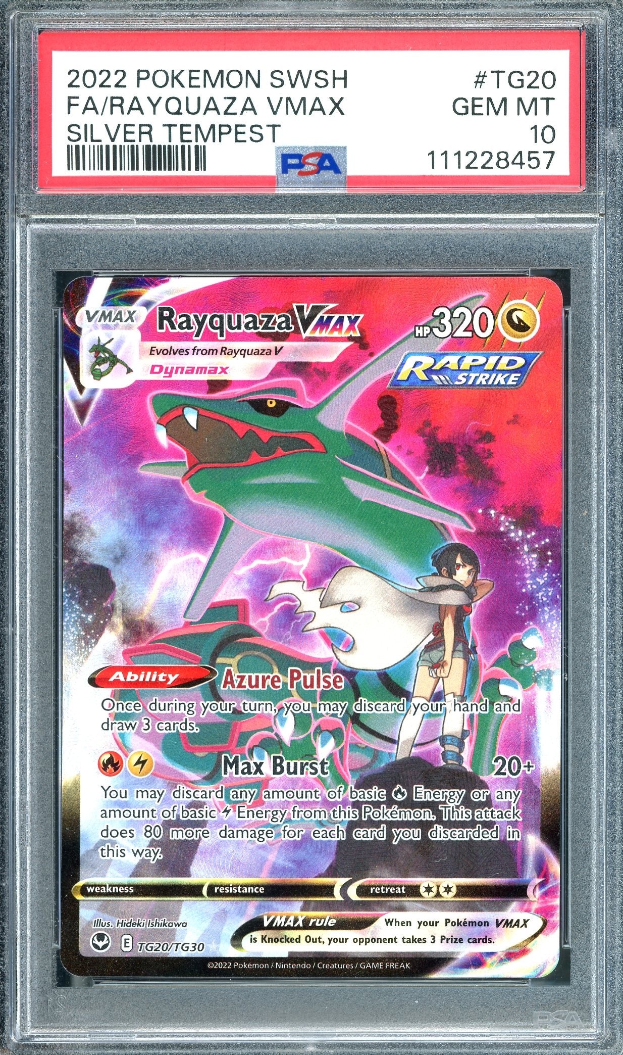 PSA 10 Rayquaza VMAX (TG20TG/30) [SWSH: Silver Tempest]