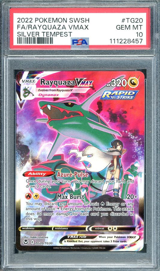 PSA 10 Rayquaza VMAX (TG20TG/30) [SWSH: Silver Tempest]