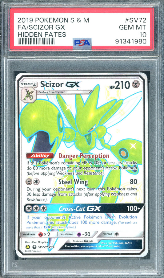 PSA 10 Scizor GX (SV72/SV94) [Sun & Moon: Hidden Fates]
