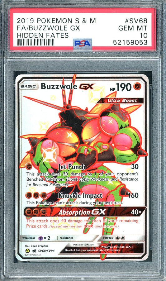 PSA 10 Buzzwole GX (SV68/SV94) [Sun & Moon: Hidden Fates]