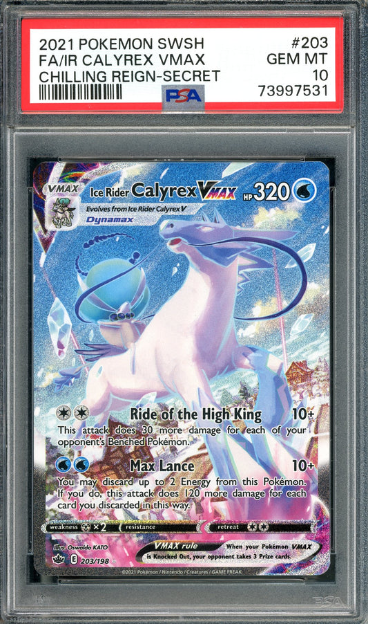 PSA 10 Calyrex Vmax (203/198) [SWSH Chilling Reign]