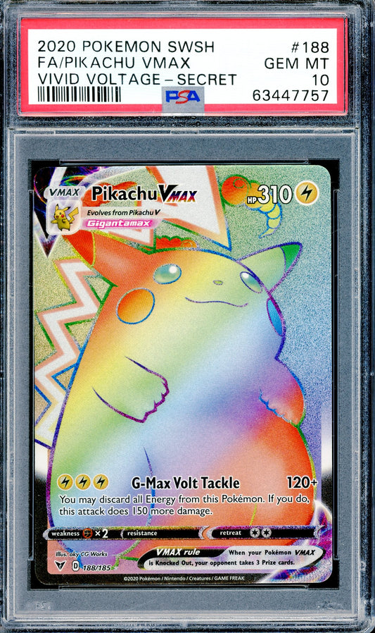PSA 10 Pikachu VMAX (188/185) [Pokemon Sword & Shield: Vivid Voltage]