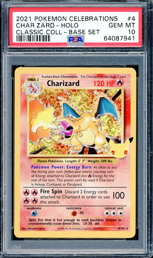 PSA 10 Charizard - Holo (4/102) [Pokemon Celebrations Classic Collection]