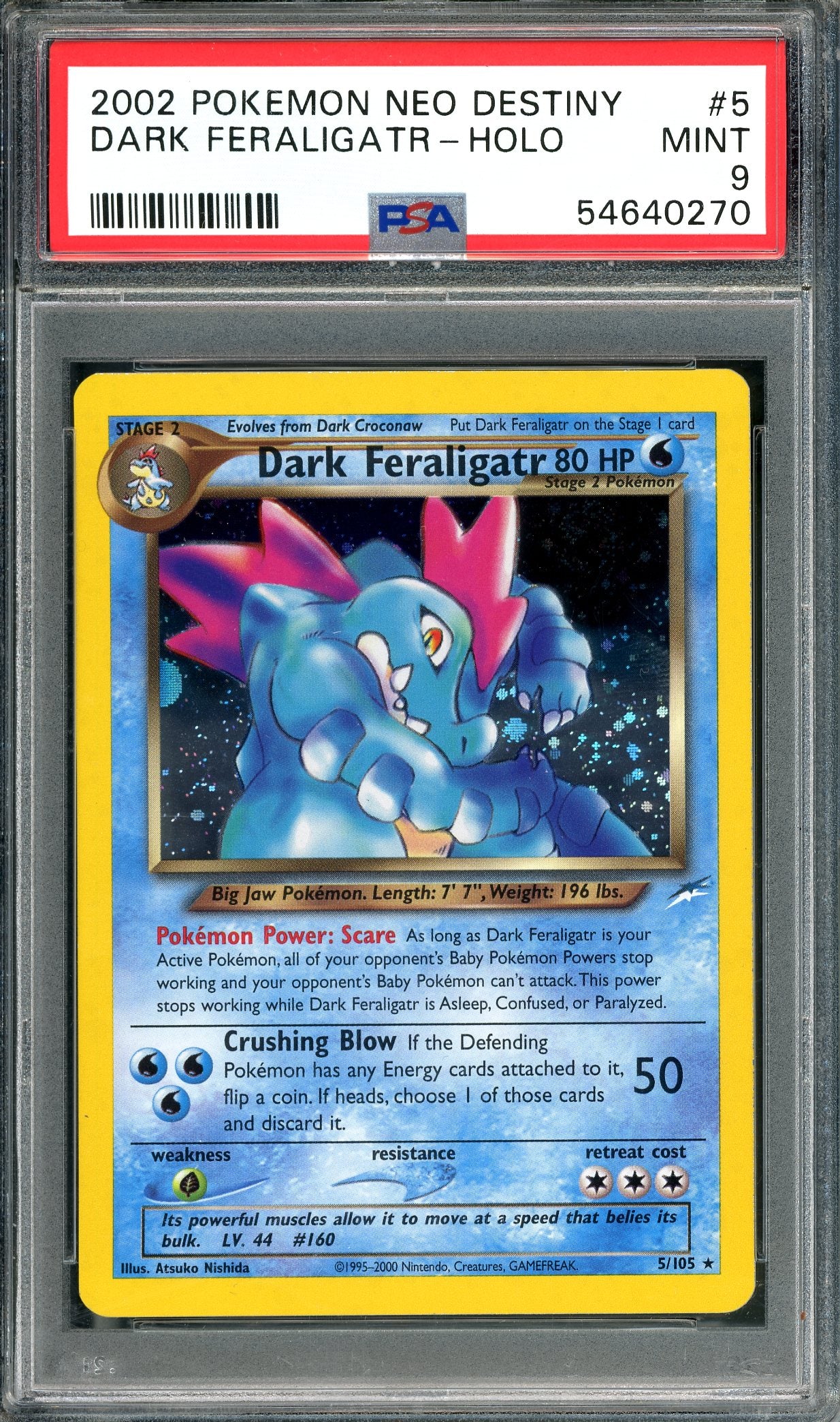 PSA 9 Dark Feraligatr (5/105) [Neo Destiny Unlimited]