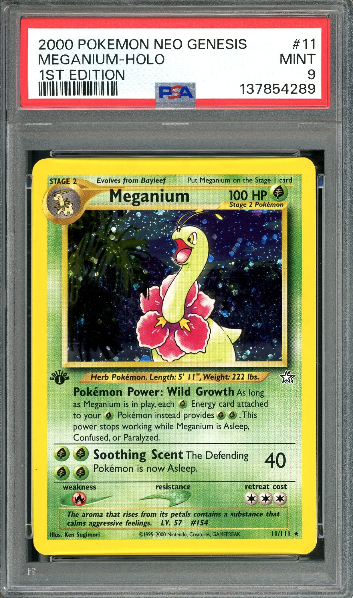 PSA 9 Meganium - Holo (11/111) [Pokemon Neo Genesis 1st Edition]