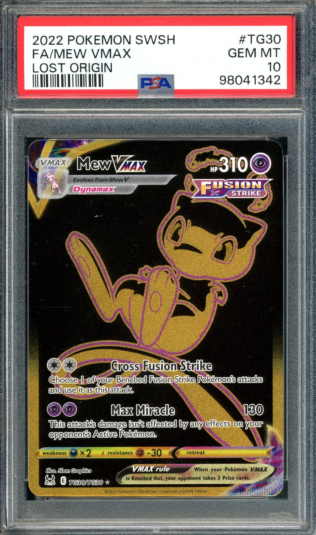 PSA 10 FA/Mew Vmax (TG30/TG30) [SWSH Lost Origin]