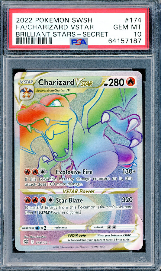 PSA 10 Charizard VSTAR (174/172) [Pokemon Sword & Shield Brilliant Stars]
