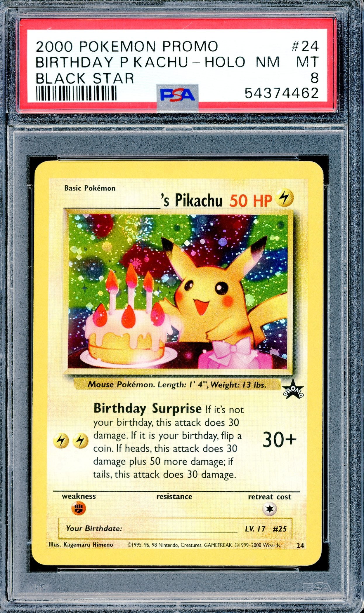 PSA 8 Pikachu (24) [Pokemon Promo Black Star]