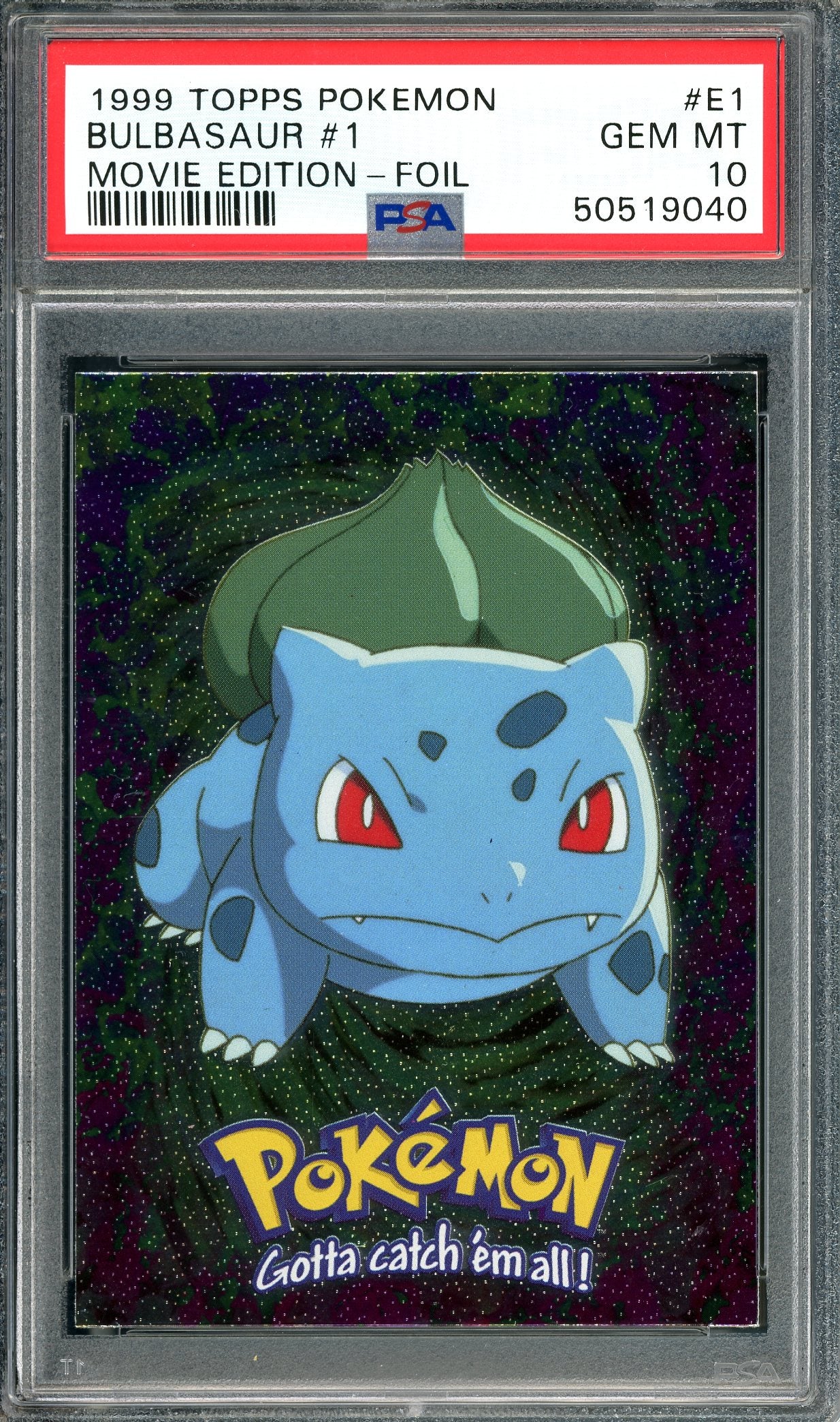 PSA 10 Bulbasaur (#1) [Pokemon Topps Movie Edition - Foil]