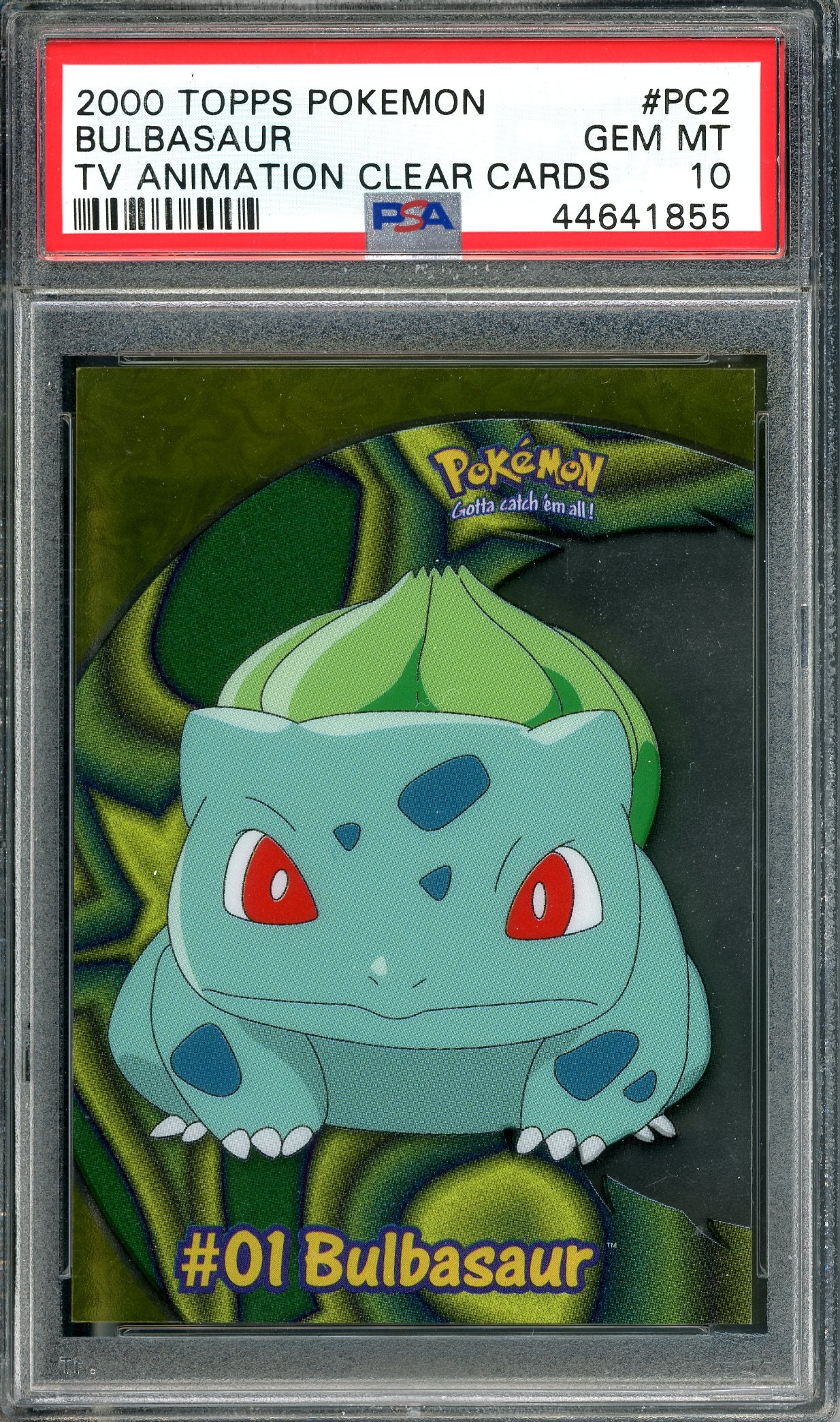 PSA 10 Bulbasaur (PC2) [Topps Pokemon TV Animation Clear Cards]