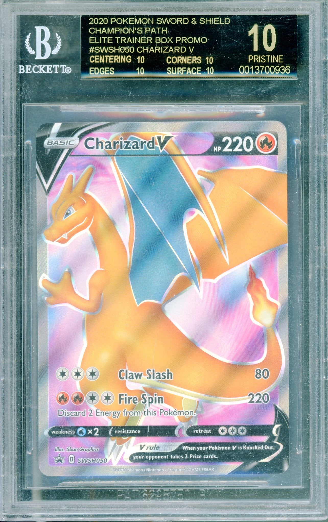BGS 10 BLACK LABEL Charizard V (SWSH050) [Sword & Shield Promos]