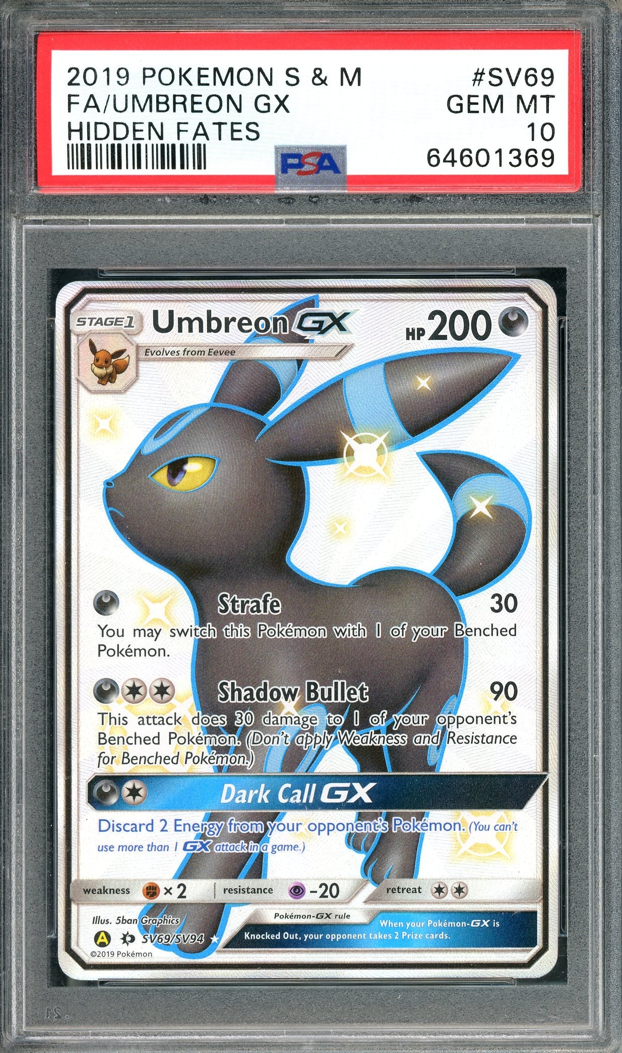 PSA 10 Umbreon (SV69/SV94) [Pokemon Sun & Moon Hidden Fates]