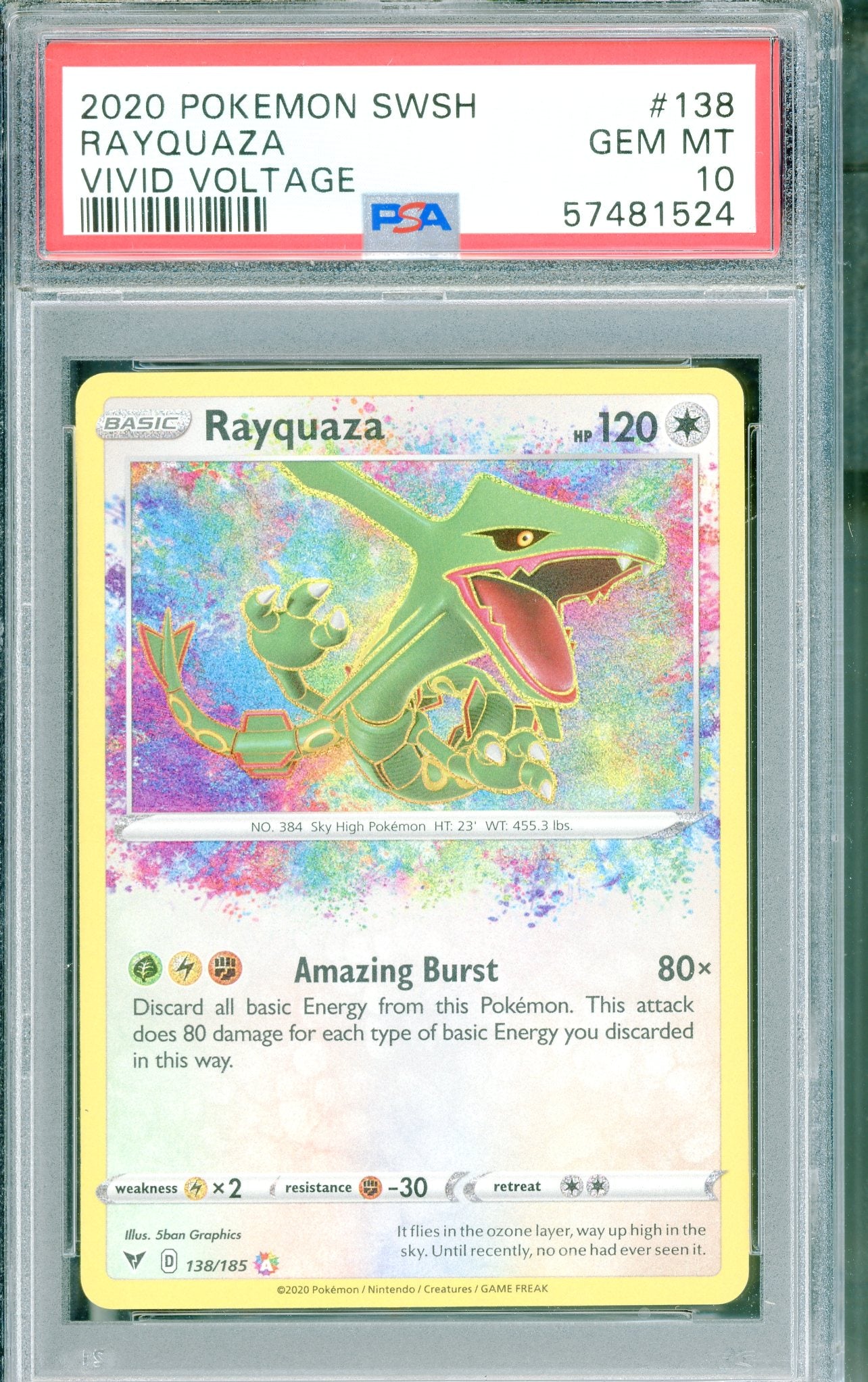 PSA 10 Rayquaza (138/185) [SWSH Vivid Voltage]