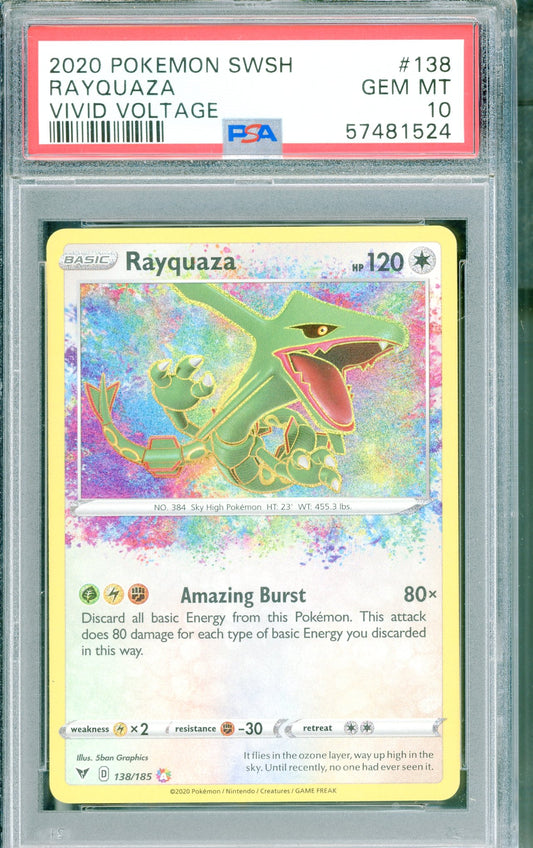 PSA 10 Rayquaza (138/185) [SWSH Vivid Voltage]