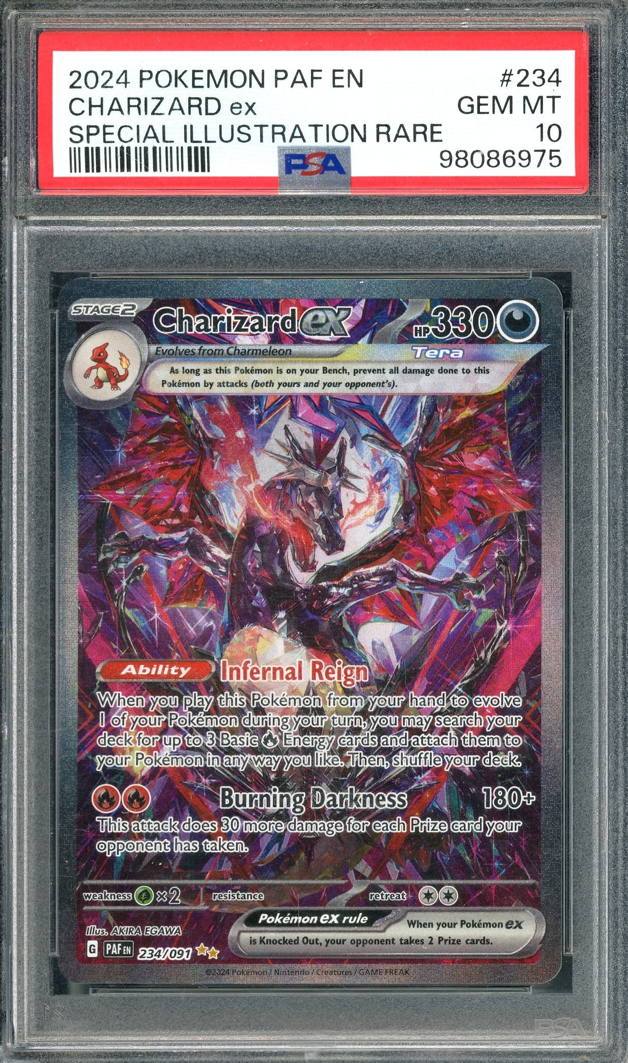 PSA 10 Charizard ex Special Illustration Rare (234/091) [Paldean Fates]