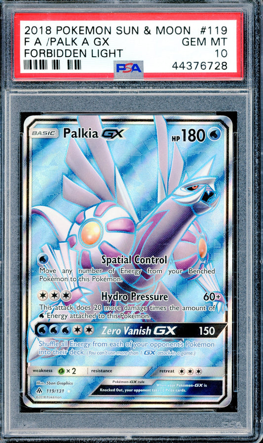 PSA 10 Palkia GX (119/131) [Pokemon Sun & Moon: Forbidden Light]