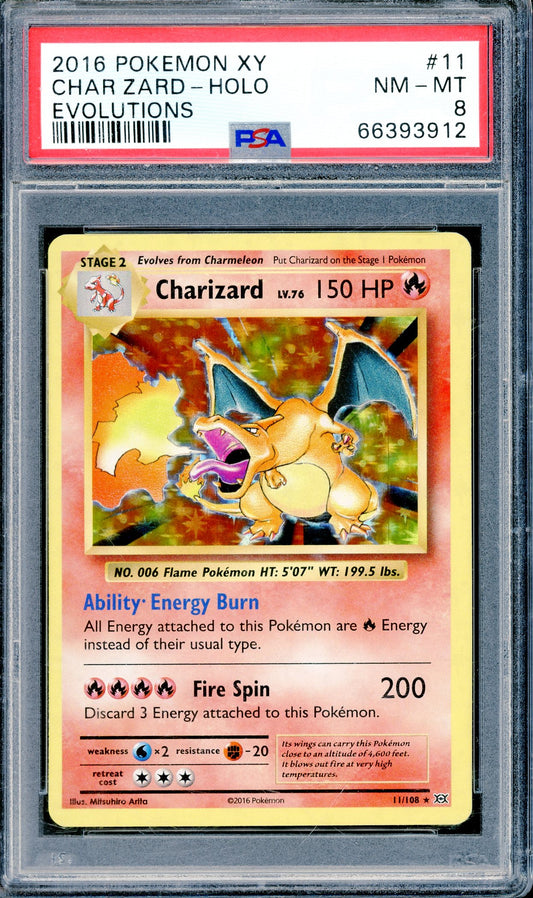 PSA 8 Charizard - Holo (11/108) [Pokemon XY Evolutions]