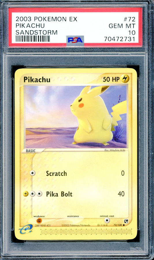 PSA 10 Pikachu (72/100) [Sandstorm]