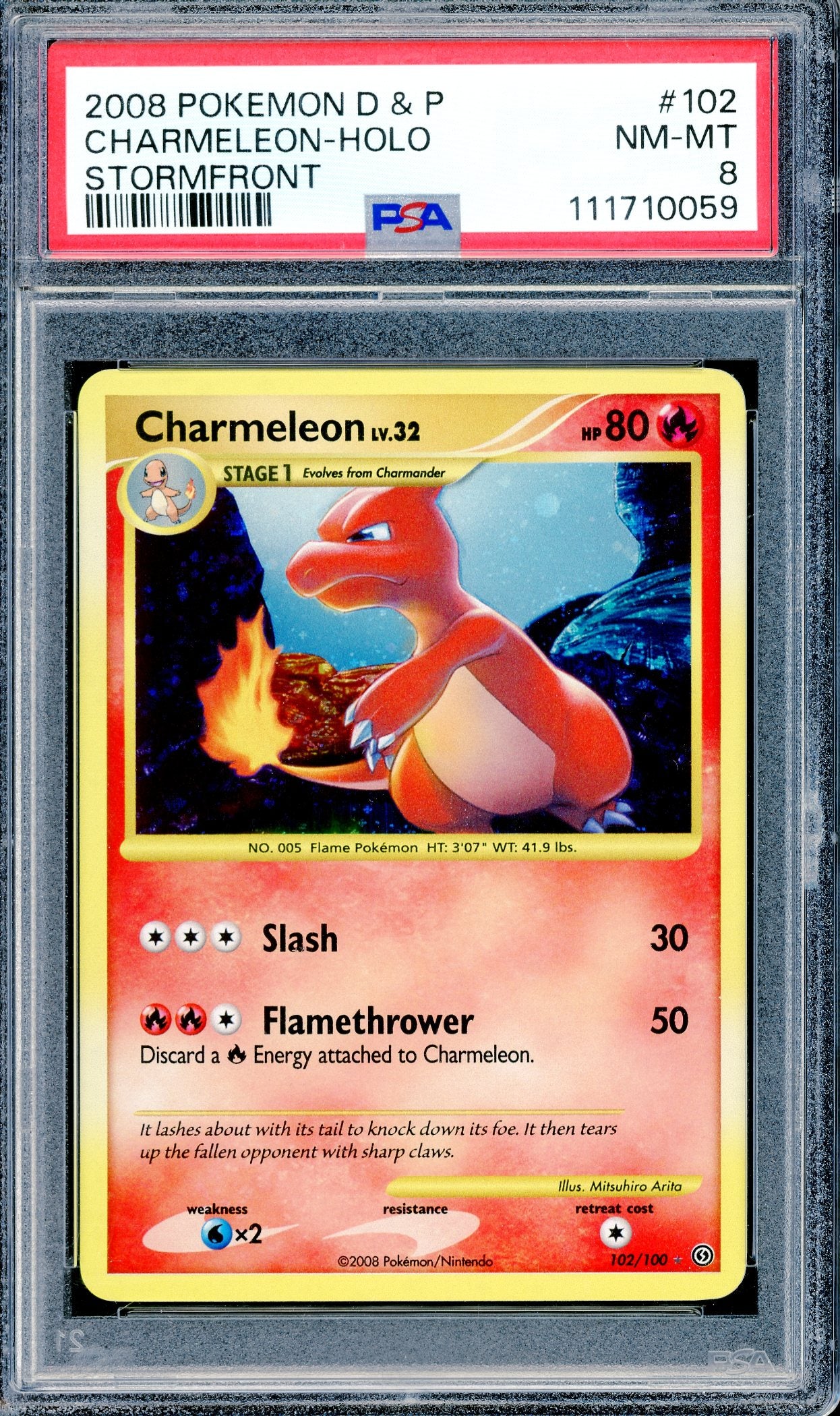 PSA 8 Charmeleon - Holo (102/100) [Pokemon Diamond & Pearl Stormfront]