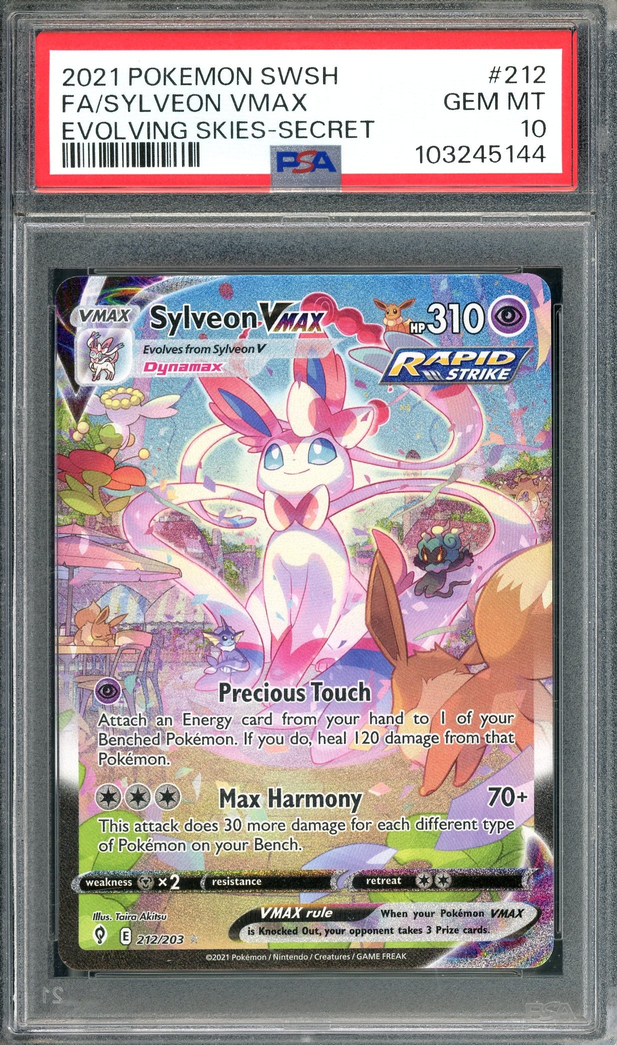 PSA 10 Sylveon VMAX (212/203) [Pokemon Sword & Shield Evolving Skies]