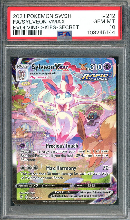 PSA 10 Sylveon VMAX (212/203) [Pokemon Sword & Shield Evolving Skies]
