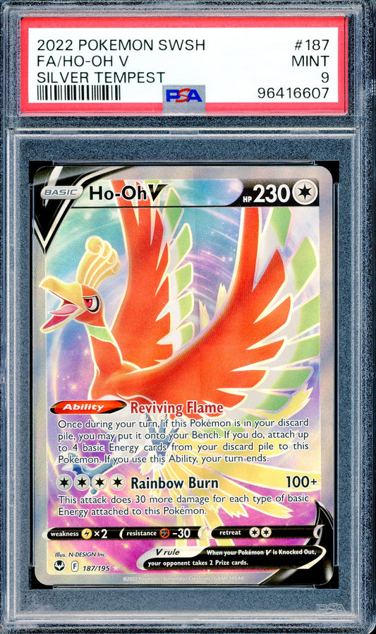 PSA 9 Ho-Oh V (187/195) [Pokemon Sword & Shield Silver Tempest]