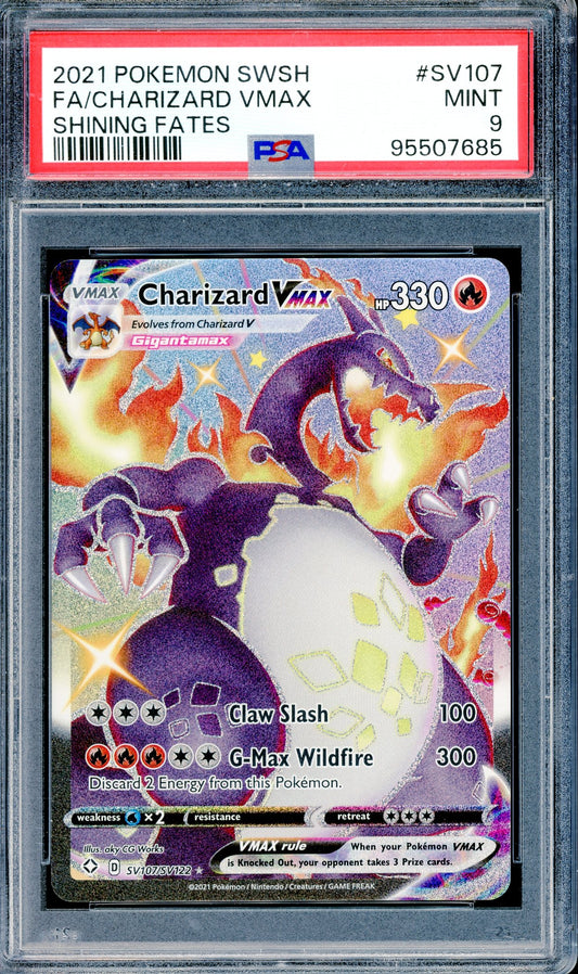 PSA 9 Charizard VMAX (SV107/SV122) [Pokemon Sword & Shield Shining Fates]