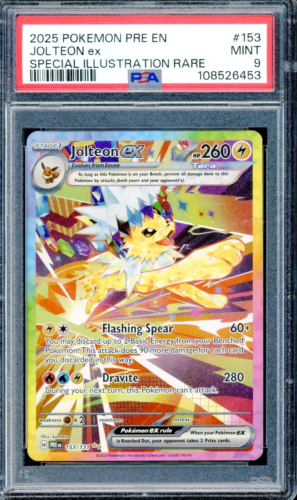 PSA 9 Jolteon ex (153/131) [Pokemon Prismatic Evolution]