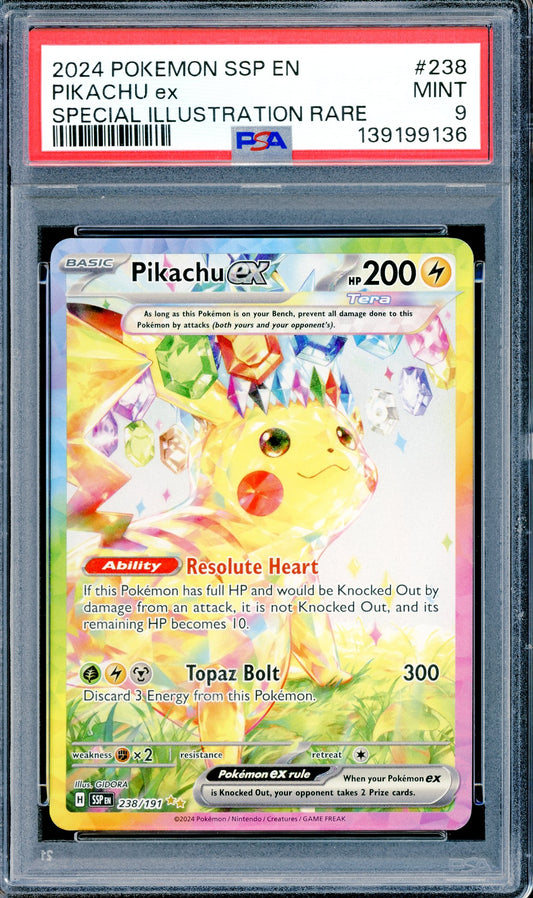 PSA 9 Pikachu ex Special Illustration Rare (238/191) [Scarlet & Violet: Surging Sparks]